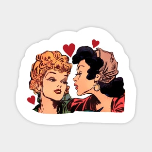 Girls in love! Yes, girls flirting! Magnet