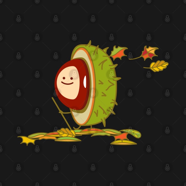 Funny chestnut wanders in autumn by spontania