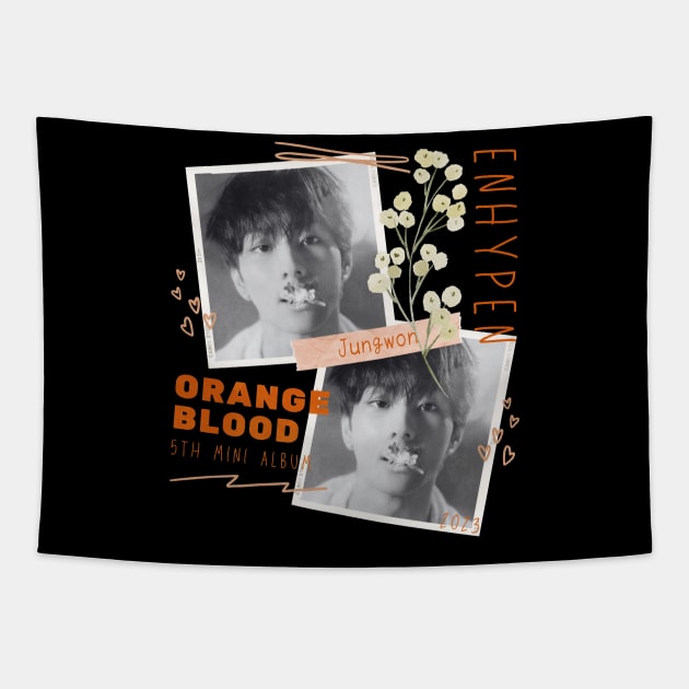 Jungwon ENHYPEN Orange Blood Tapestry by wennstore