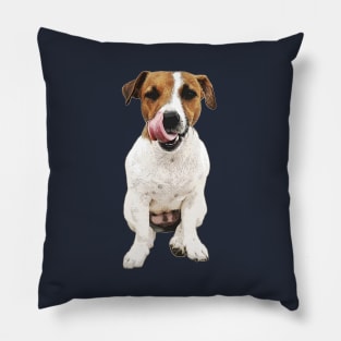 Jack Russell Terrier Dog Cute Wink and Lick Pillow