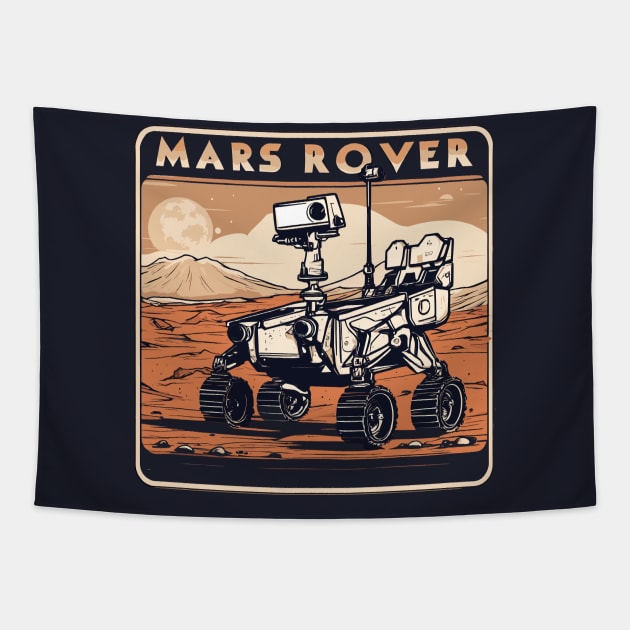 Mars Rover Tapestry by Ray Crimson