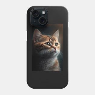 orange cat looking off in the distance - CGI style Phone Case