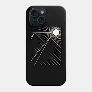 Sun and mountains Line art Phone Case