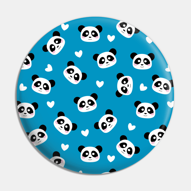 Panda bear tee pattern with hearts Pin by UniFox