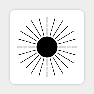 Black and white sun - monochromatic pattern for sophisticated vibes Magnet