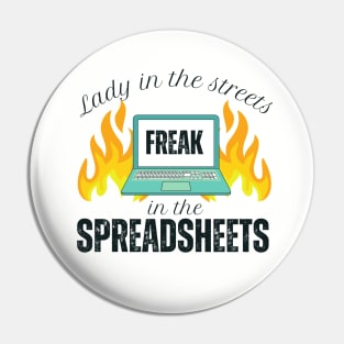 Spreadsheets Lady in the Streets Freak in the Spreadsheets Pin