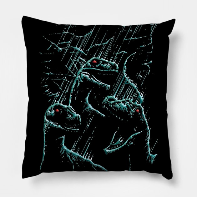 Raptor Dinosaur lover Velociraptor Dino Fan Gift Pillow by RuftupDesigns