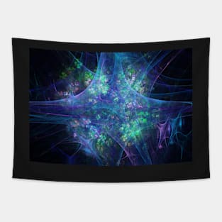 Fractal spider web with flowers Tapestry