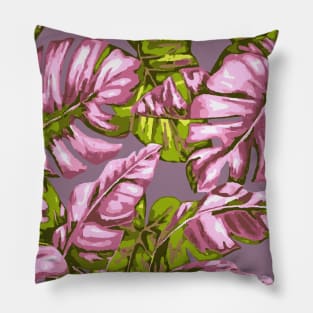 Tropical Leaves Camouflage Of Banana and Monstera 8 Pillow