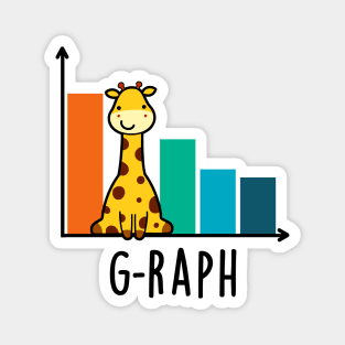 G-raph Cute Giraffe Graph Pun Magnet