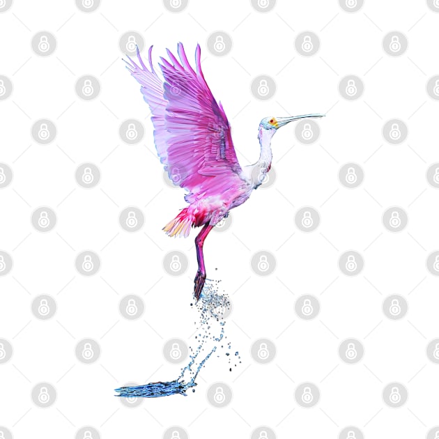Serenity in Flight: Rosette Spoonbill Graphic Print – Captivating Nature Art for Your Space by LastViewGallery