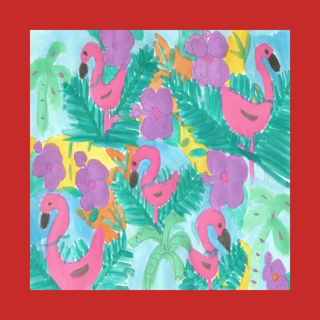 Flamingo Paradise Print by DanielleGensler