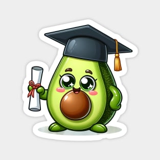 Cute Kawaii Graduation Avocado Magnet