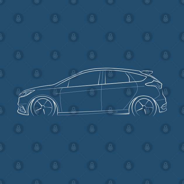 Ford Focus ST - profile stencil, white by mal_photography