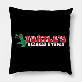 Turtle's Records & Tapes (White Text) Pillow