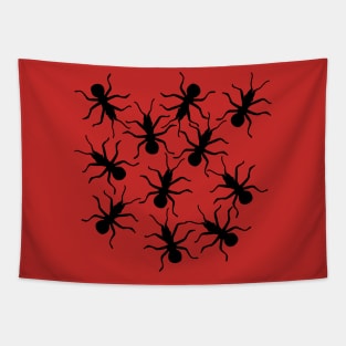 Swarm of Crawling Big Black Ants Tapestry