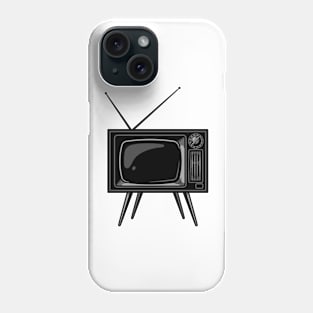 Black Retro TV Phone Case