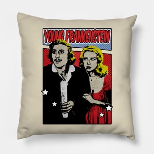 Young Frankenstein 1974s Pop Art Comic Style Pillow