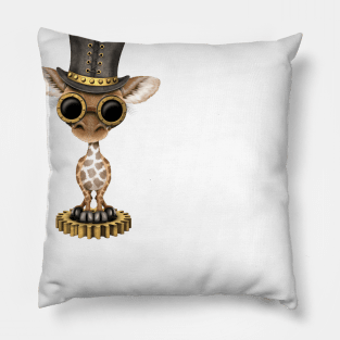 Steampunk Baby Giraffe Pillow