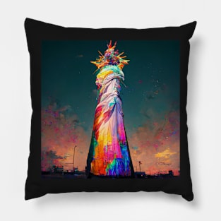 psychedelic statue of  liberty 2 Pillow