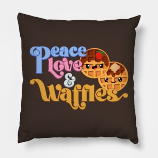 Peace Love and Waffles Pillow