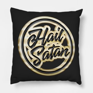 Hail Satan † Gold Pin Badge Design Pillow