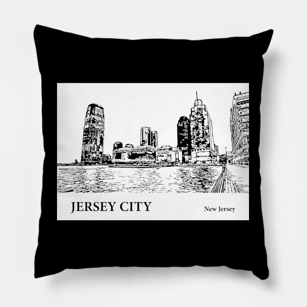 Jersey City- New Jersey Pillow by Lakeric