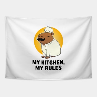 My Kitchen, My rules Capybara Chef Tapestry