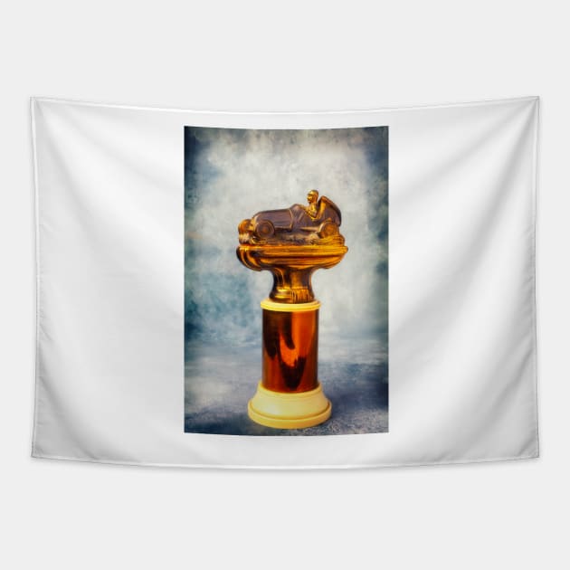 Vintage Race Car Trophy Tapestry by photogarry