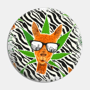 Stoned Llama - Weed Alpaca - Zebra Stripes Pattern - Cannabis 420 Pin