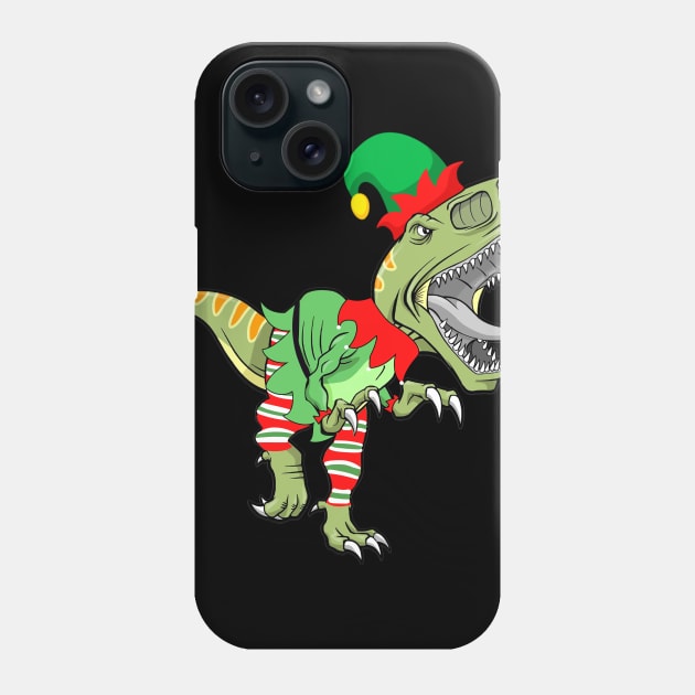 Dinosaur In Elf Costume Christmas Phone Case by Danielsmfbb