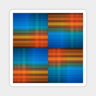 Fine blue, green and ocher plaid pattern Magnet