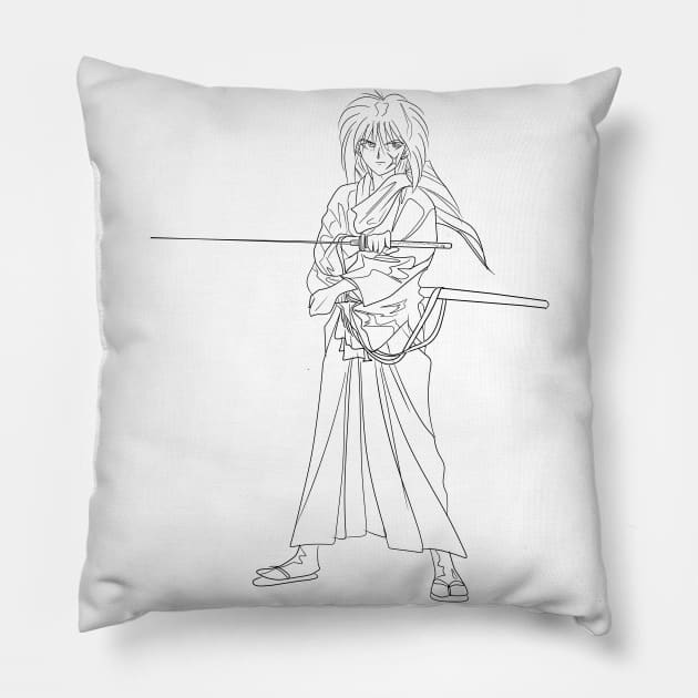 rurouni kenshin himura the hitokiri battousai Pillow by jorge_lebeau