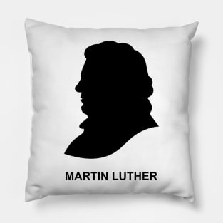 A silhouette of the Christian reformer and theologian Martin Luther Pillow