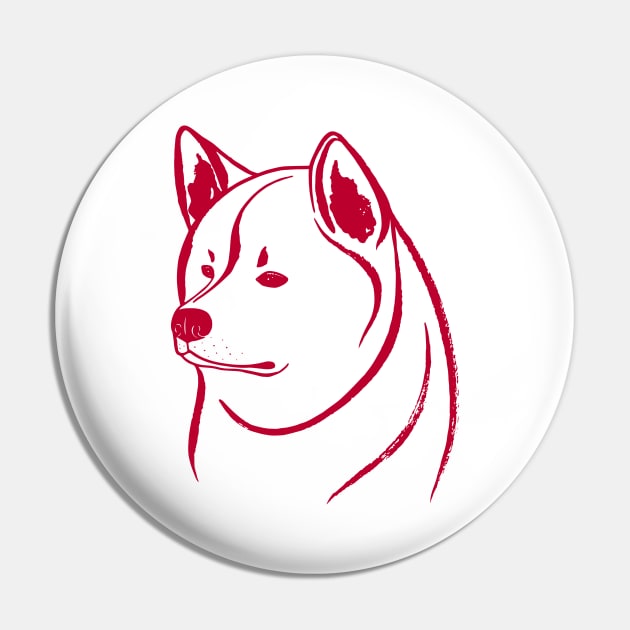 Akita Inu (White and Red) Pin by illucalliart