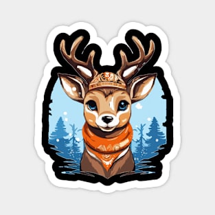 Cute Comic Reindeer Magnet