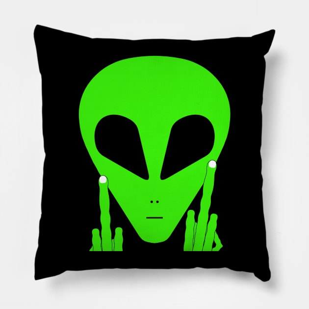 Alien Fuck You #1 Pillow by SiSuSiSu