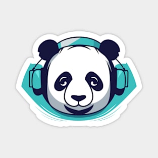 Panda Music Headphone City Rhyme Wonderful Vibes Vector Graphic Magnet