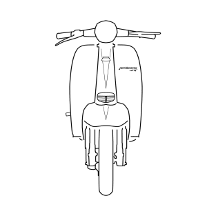 Classic 1960s Lambretta TV175 scooter black outline graphic T-Shirt