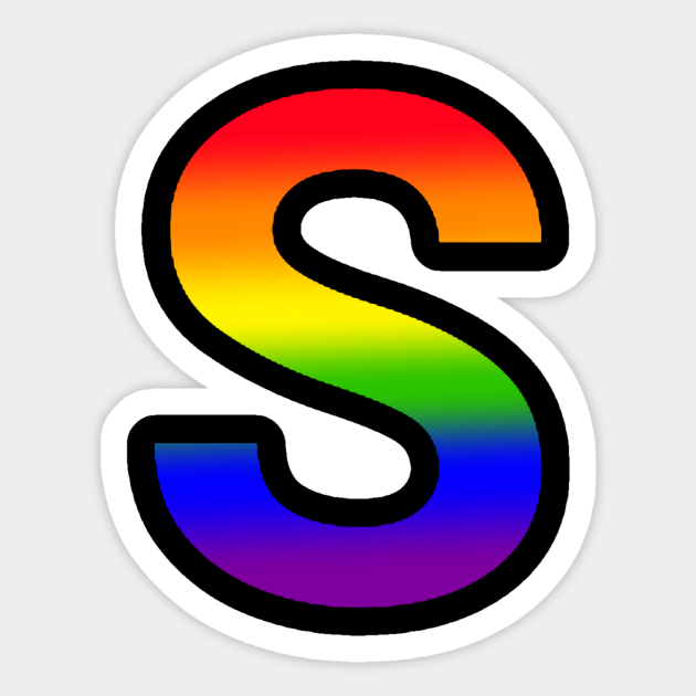 Rainbow Letter S - Rainbow - Pegatina | TeePublic MX