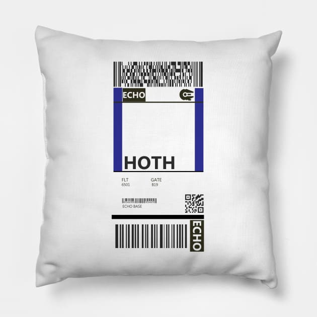 Hoth Boarding Pass Pillow by Bluesuiter