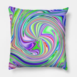 Colorful Round Candy Stripe Vortex Abstract Pillow