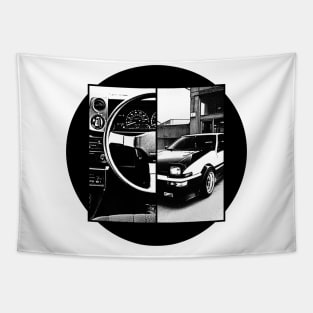 TOYOTA COROLLA AE86 TRUENO Black 'N White 5 Tapestry