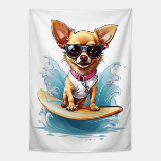 Surfing Chihuahua Tapestry