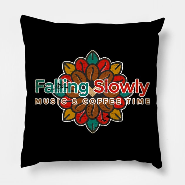 Falling Slowly Music & Cofee Time Pillow by Testeemoney Artshop