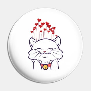 Cat Love Hearts Funny Adorable Design Perfect for Cat Owners and Cat Lovers Pin