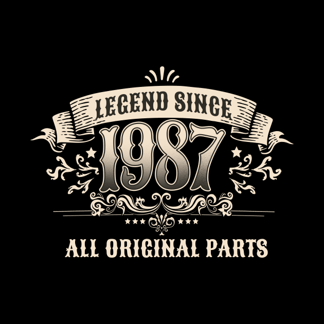 Retro Vintage Birthday Legend since 1987 All Original Parts by star trek fanart and more