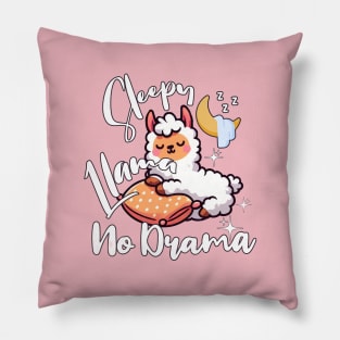 Llama Drama - Sleepy Cute Llama No Drama Pillow