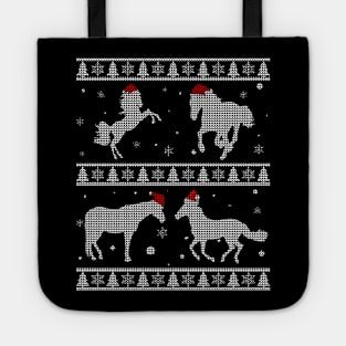 Santa Hat Horses Tote