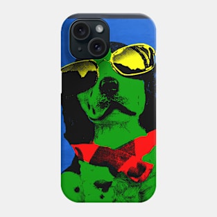 FUNNY DOG Green Blue Phone Case